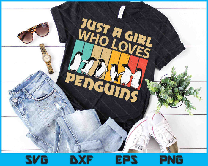 Just A Girl Who Loves Penguins Emperor Penguin Bird SVG PNG Digital Cutting Files