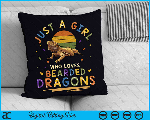 Just a Girl Who Loves Bearded Dragons SVG PNG Digital Cutting Files