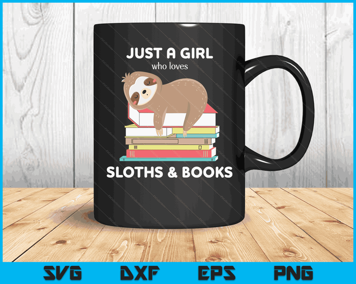 Gewoon een meisje dat houdt van luiaards en boeken Reader SVG PNG Digital Cutting Files Gewoon een meisje dat houdt van luiaards en boeken Reader SVG PNG Digital Cutting Files