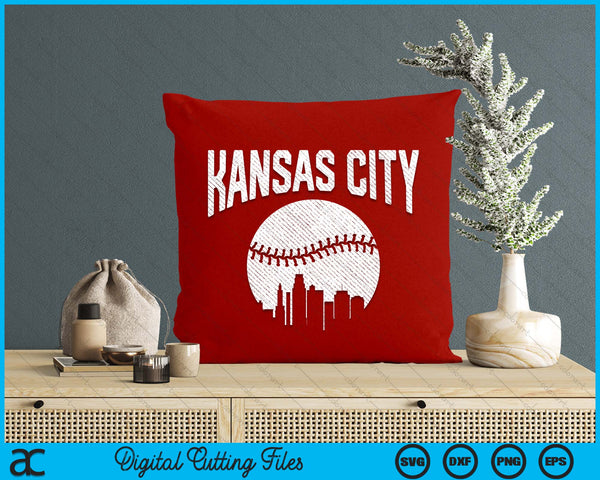 Kansas City City California Baseball Skyline Vintage Souvenir SVG PNG Digital Printable Files
