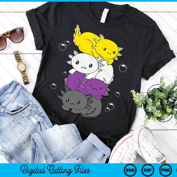 Kawaii Axolotl Pile Nonbinary Flag LGBTQ SVG PNG Digital Cutting Files Kawaii Axolotl Pile Nonbinary Flag LGBTQ SVG PNG Digital Cutting Files