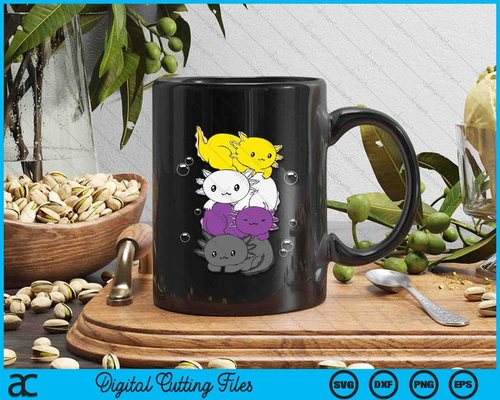 Kawaii Axolotl Pile Nonbinary Flag LGBTQ SVG PNG Digital Cutting Files Kawaii Axolotl Pile Nonbinary Flag LGBTQ SVG PNG Digital Cutting Files
