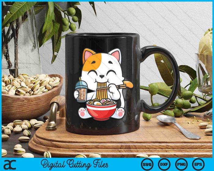 Kawaii Cat Ramen Noodles Anime Neko Japanese Manga Otaku SVG PNG Digital Cutting Files Kawaii Cat Ramen Noodles Anime Neko Japanese Manga Otaku SVG PNG Digital Cutting Files