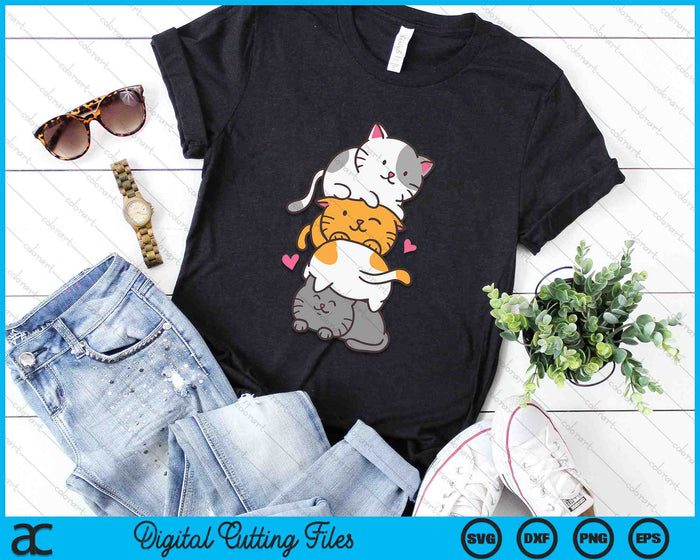 Kawaii Neko Cute Cats Pile Anime SVG PNG Digital Cutting Files Kawaii Neko Cute Cats Pile Anime SVG PNG Digital Cutting Files