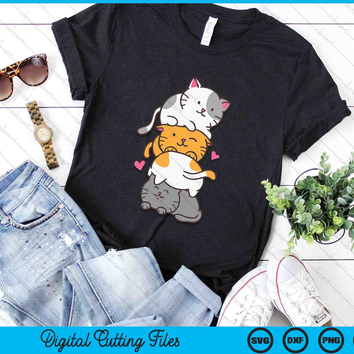 Kawaii Neko Cute Cats Pile Anime SVG PNG Digital Cutting Files Kawaii Neko Cute Cats Pile Anime SVG PNG Digital Cutting Files