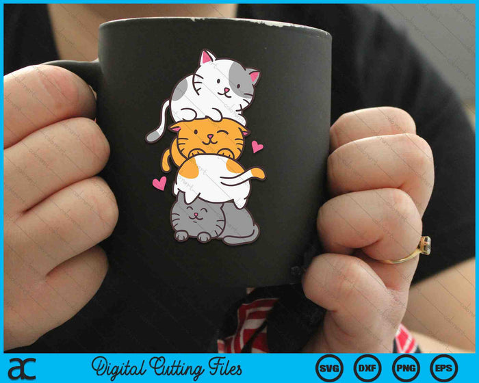Kawaii Neko Cute Cats Pile Anime SVG PNG Digital Cutting Files Kawaii Neko Cute Cats Pile Anime SVG PNG Digital Cutting Files