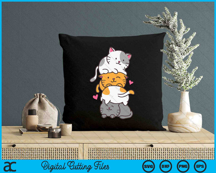Kawaii Neko Cute Cats Pile Anime SVG PNG Digital Cutting Files Kawaii Neko Cute Cats Pile Anime SVG PNG Digital Cutting Files