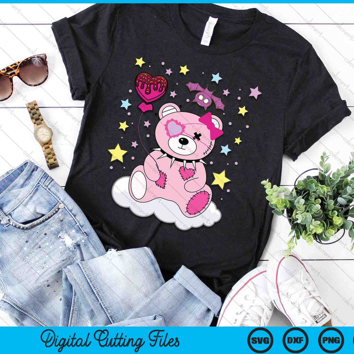 Kawaii Pastel Goth Cute Scary Bear SVG PNG Digital Printable Files Kawaii Pastel Goth Cute Scary Bear SVG PNG Digital Printable Files