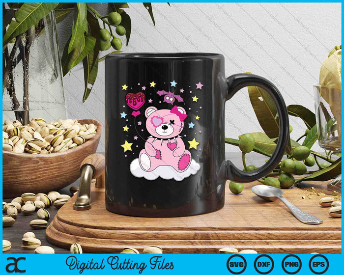 Kawaii Pastel Goth Cute Scary Bear SVG PNG Digital Printable Files Kawaii Pastel Goth Cute Scary Bear SVG PNG Digital Printable Files