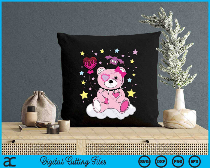 Kawaii Pastel Goth Cute Scary Bear SVG PNG Digital Printable Files Kawaii Pastel Goth Cute Scary Bear SVG PNG Digital Printable Files