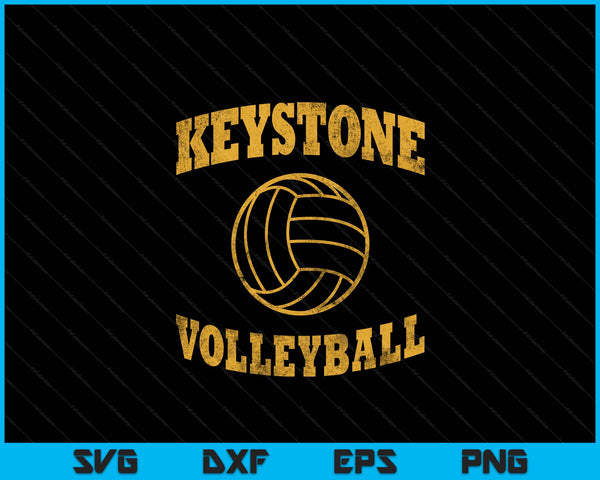 Keystone Volleyball Classic Vintage Distressed SVG PNG Digital Cutting Files