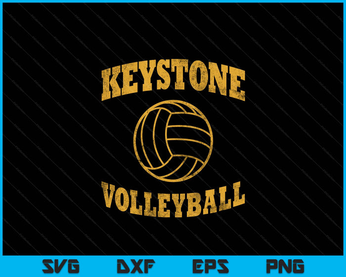 Keystone Volleyball Classic Vintage Distressed SVG PNG Digital Cutting Files Keystone Volleyball Classic Vintage Distressed SVG PNG Digital Cutting Files