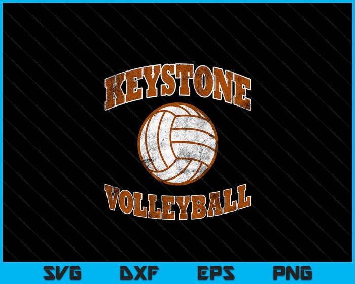 Keystone Volleyball Vintage Distressed SVG PNG Digital Cutting Files Keystone Volleyball Vintage Distressed SVG PNG Digital Cutting Files