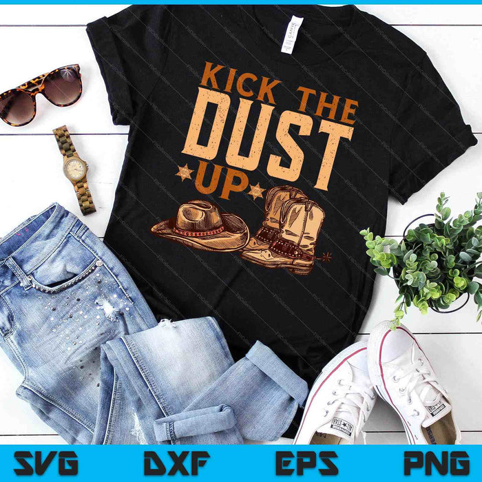 Kick The Dust Up Vintage Cowboys Western Line Dancing SVG PNG Digital Cutting Files