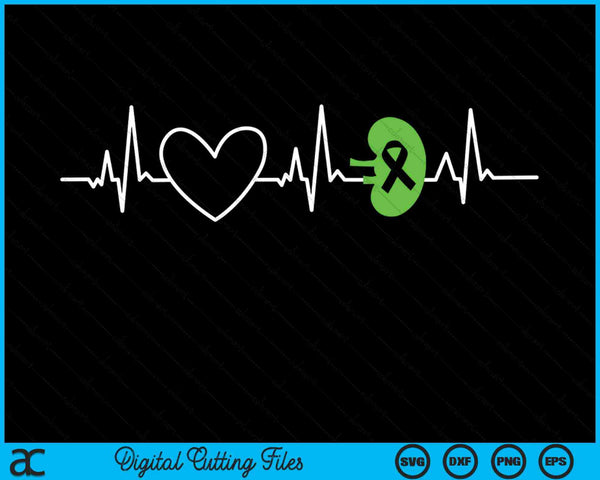 Kidney Disease Awareness Heartbeat Transplant Organ Donor SVG PNG Digital Cutting Files
