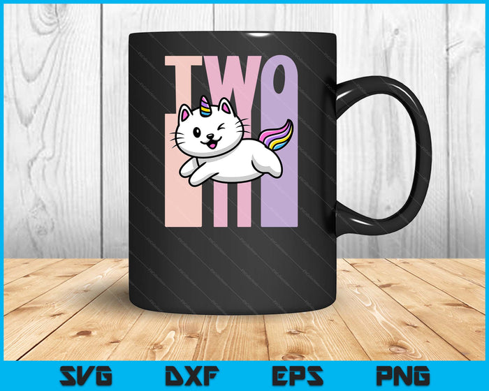 Kids 2 Year Old Cute Caticorn Cat Unicorn Birthday Girl SVG PNG Digital Printable Files Kids 2 Year Old Cute Caticorn Cat Unicorn Birthday Girl SVG PNG Digital Printable Files
