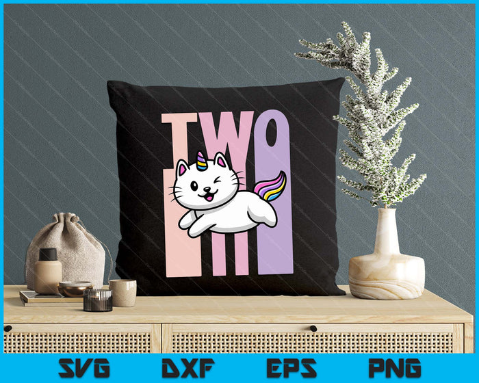 Kids 2 Year Old Cute Caticorn Cat Unicorn Birthday Girl SVG PNG Digital Printable Files Kids 2 Year Old Cute Caticorn Cat Unicorn Birthday Girl SVG PNG Digital Printable Files