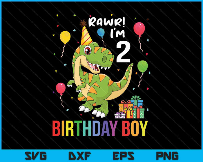 Kids 2 Year Old Shirt 2nd Birthday Boy T Rex Dinosaur SVG PNG Cutting Printable Files Kids 2 Year Old Shirt 2nd Birthday Boy T Rex Dinosaur SVG PNG Cutting Printable Files