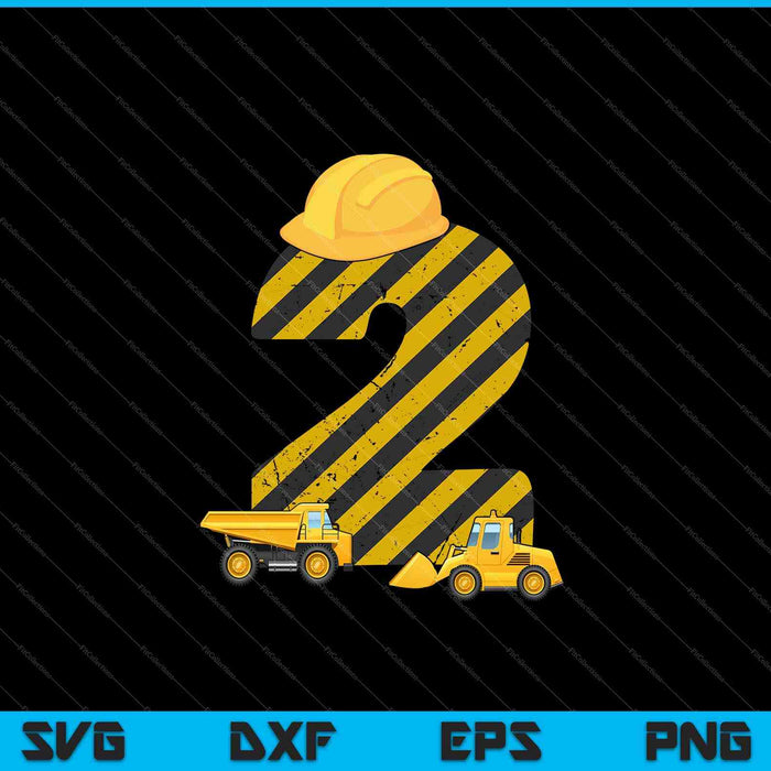 Kids 2nd Birthday Digger Builder Excavator SVG PNG Cutting Printable Files Kids 2nd Birthday Digger Builder Excavator SVG PNG Cutting Printable Files