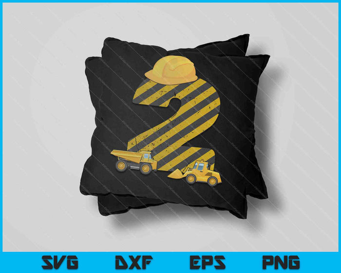 Kids 2nd Birthday Digger Builder Excavator SVG PNG Cutting Printable Files Kids 2nd Birthday Digger Builder Excavator SVG PNG Cutting Printable Files