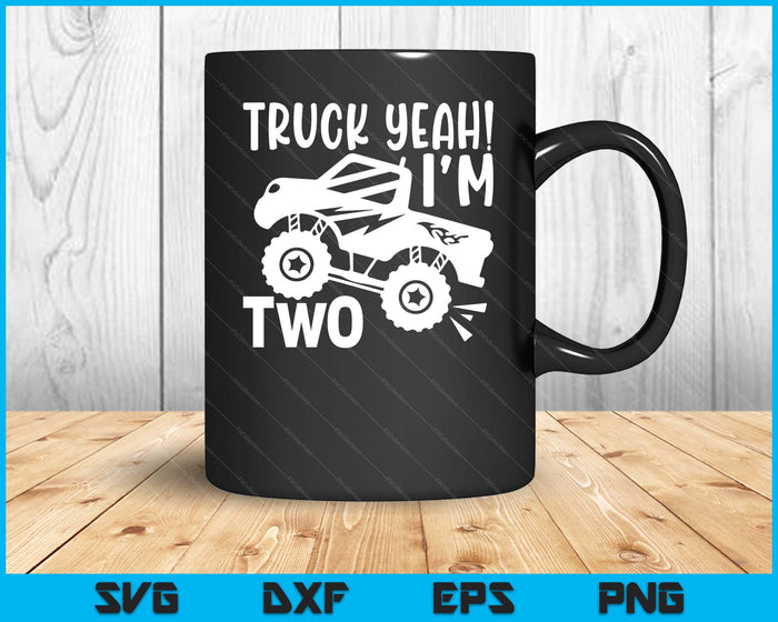 Kids 2nd Birthday Gift Truck Yeah I'm Two Joke Family SVG PNG Digital Printable Files Kids 2nd Birthday Gift Truck Yeah I'm Two Joke Family SVG PNG Digital Printable Files