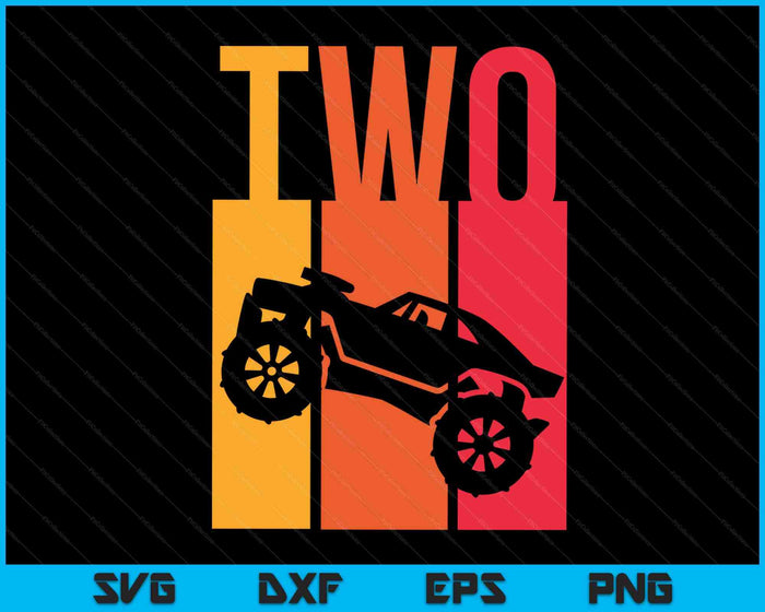 Kids 2nd Birthday Retro Monster Truck SVG PNG Digital Cutting Files Kids 2nd Birthday Retro Monster Truck SVG PNG Digital Cutting Files