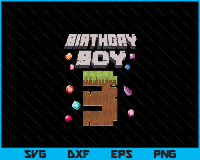Kids 3rd Birthday Boy 3 Video Gamer Pixel Number SVG PNG Digital Cutting File Kids 3rd Birthday Boy 3 Video Gamer Pixel Number SVG PNG Digital Cutting File