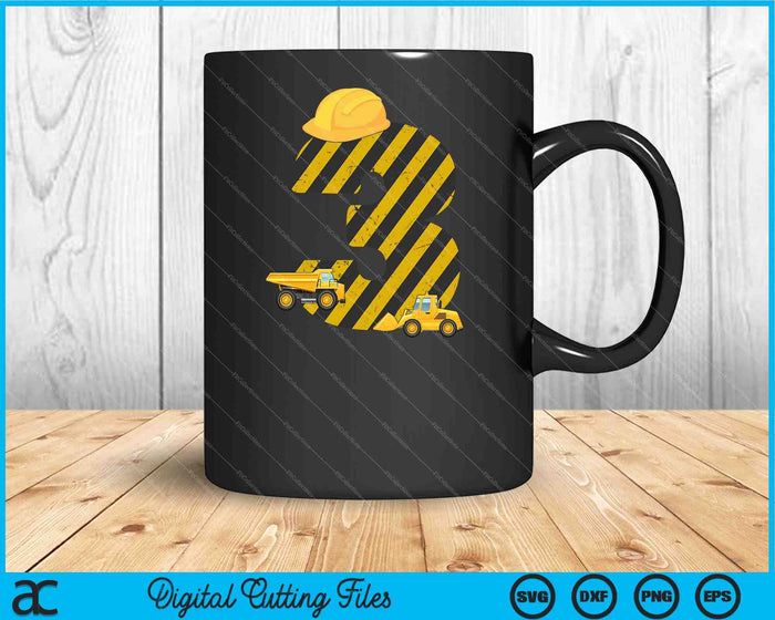 Kids 3rd Birthday Digger 3 Years Builder Excavator SVG PNG Cutting Printable Files Kids 3rd Birthday Digger 3 Years Builder Excavator SVG PNG Cutting Printable Files