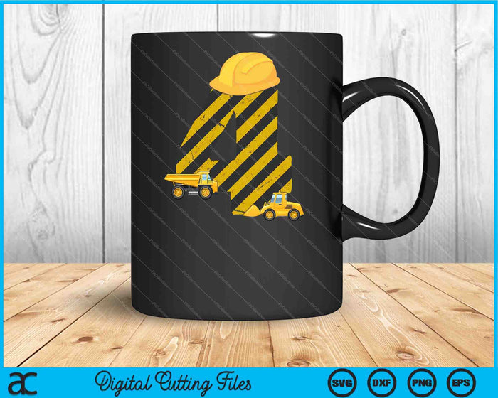 Kids 4th Birthday Digger 4 Years Builder Excavator SVG PNG Cutting Printable Files Kids 4th Birthday Digger 4 Years Builder Excavator SVG PNG Cutting Printable Files