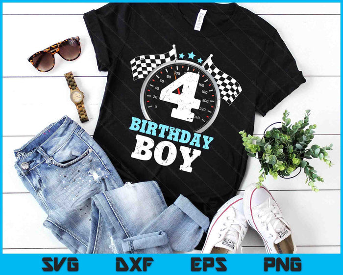Kids 4th Birthday Boy 4 Fourth Race Car Birthday Racing Car Flag SVG PNG Digital Printable Files Kids 4th Birthday Boy 4 Fourth Race Car Birthday Racing Car Flag SVG PNG Digital Printable Files
