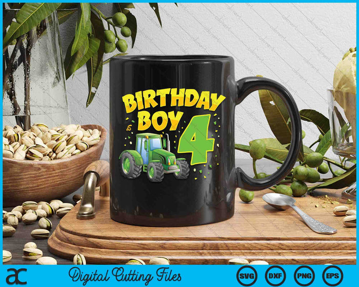 Kids 4th Birthday Boy 4 Year Old Farm Truck Tractor Party SVG PNG Digital Cutting File Kids 4th Birthday Boy 4 Year Old Farm Truck Tractor Party SVG PNG Digital Cutting File