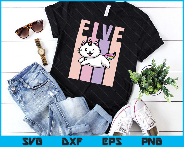 Kids 5 Year Old Cute Caticorn Cat Unicorn Birthday Girl SVG PNG Digital Printable Files Kids 5 Year Old Cute Caticorn Cat Unicorn Birthday Girl SVG PNG Digital Printable Files