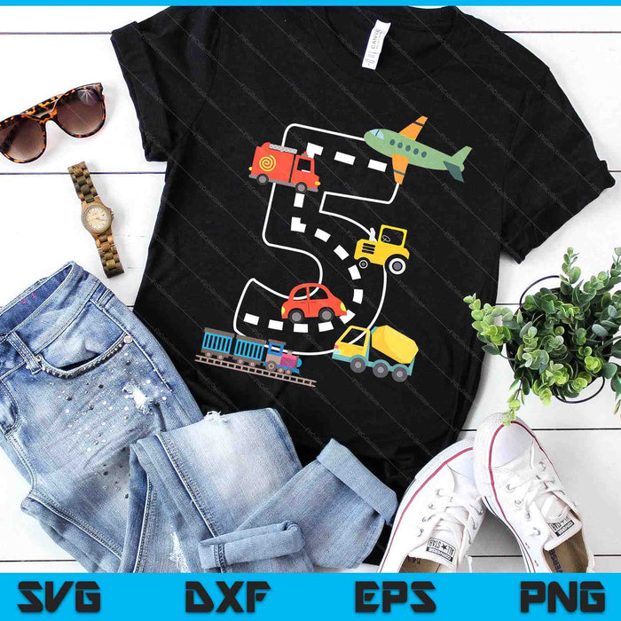Kids 5 Year Old Transportation Birthday Car Train Plane 5th SVG PNG Digital Printable Files Kids 5 Year Old Transportation Birthday Car Train Plane 5th SVG PNG Digital Printable Files