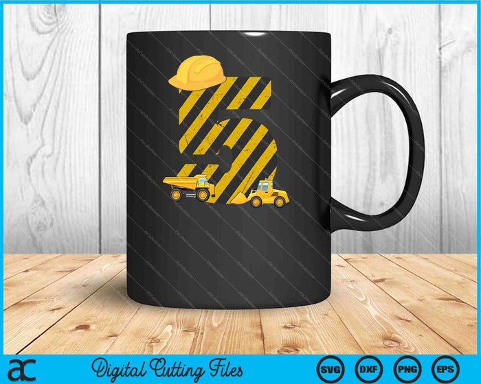 Kids 5th Birthday Digger 5 Years Builder Excavator SVG PNG Cutting Printable Files Kids 5th Birthday Digger 5 Years Builder Excavator SVG PNG Cutting Printable Files