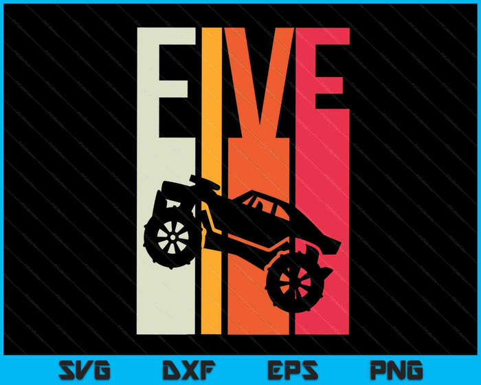 Kids 5th Birthday Retro Monster Truck SVG PNG Digital Cutting Files Kids 5th Birthday Retro Monster Truck SVG PNG Digital Cutting Files