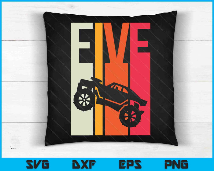 Kids 5th Birthday Retro Monster Truck SVG PNG Digital Cutting Files Kids 5th Birthday Retro Monster Truck SVG PNG Digital Cutting Files
