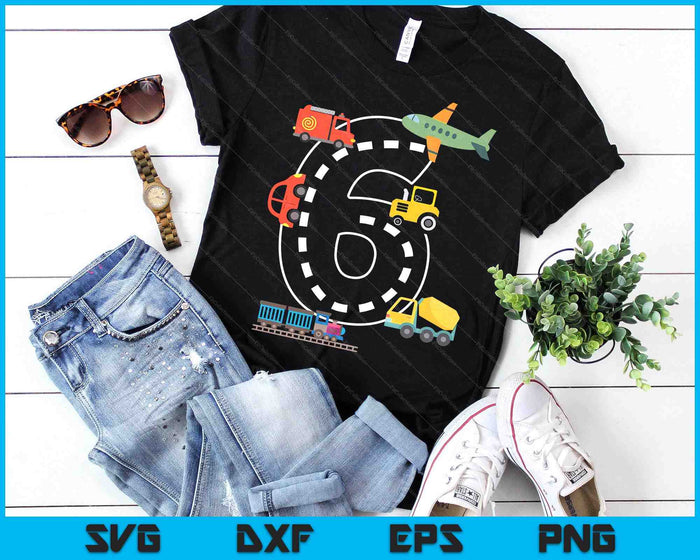 Kids 6 Year Old Transportation Birthday Car Train Plane 6th SVG PNG Digital Printable Files Kids 6 Year Old Transportation Birthday Car Train Plane 6th SVG PNG Digital Printable Files