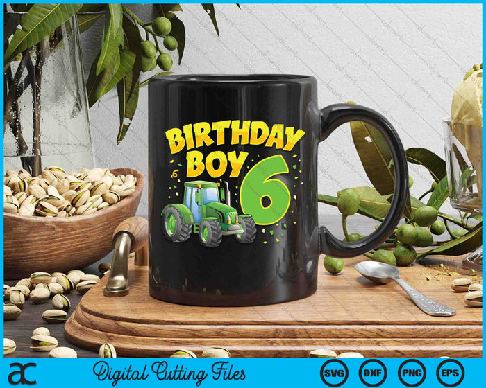 Kids 6th Birthday Boy 6 Year Old Farm Truck Tractor Party SVG PNG Digital Cutting File Kids 6th Birthday Boy 6 Year Old Farm Truck Tractor Party SVG PNG Digital Cutting File
