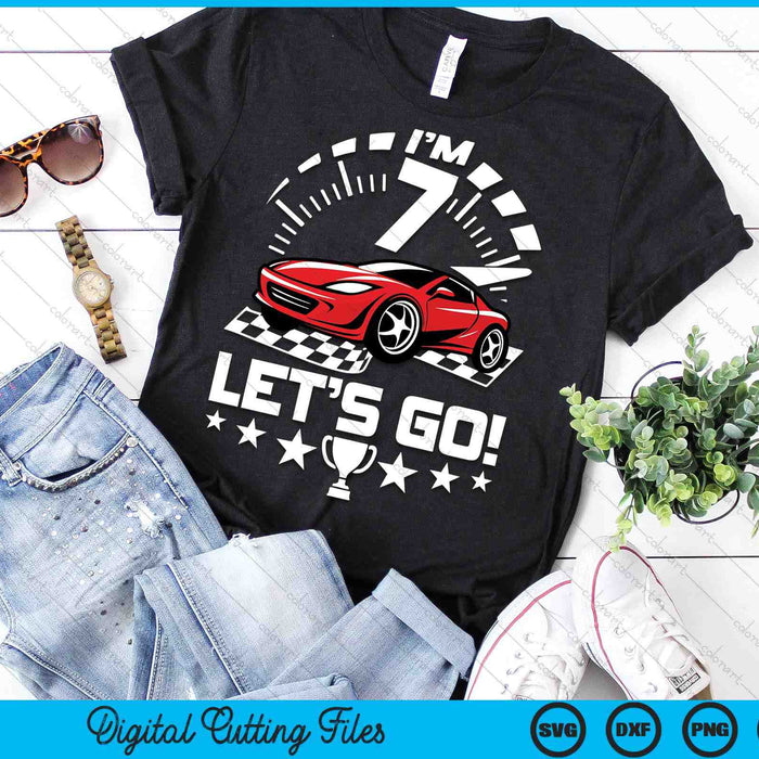 Kids 7 Year Old Race Car 7th Birthday Racing Racecar SVG PNG Digital Printable Files Kids 7 Year Old Race Car 7th Birthday Racing Racecar SVG PNG Digital Printable Files