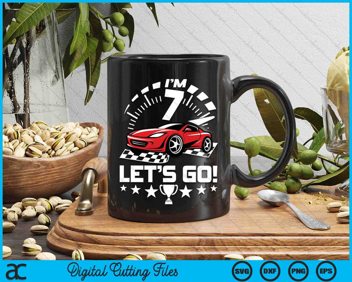 Kids 7 Year Old Race Car 7th Birthday Racing Racecar SVG PNG Digital Printable Files Kids 7 Year Old Race Car 7th Birthday Racing Racecar SVG PNG Digital Printable Files