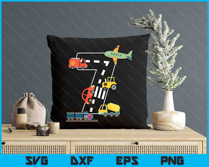 Kids 7 Year Old Transportation Birthday Car Train Plane 7th SVG PNG Digital Printable Files Kids 7 Year Old Transportation Birthday Car Train Plane 7th SVG PNG Digital Printable Files