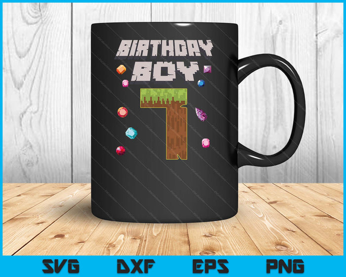 Kids 7th Birthday Boy 7 Video Gamer Pixel Number SVG PNG Digital Cutting File Kids 7th Birthday Boy 7 Video Gamer Pixel Number SVG PNG Digital Cutting File