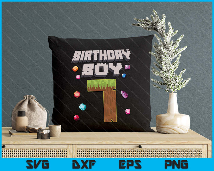 Kids 7th Birthday Boy 7 Video Gamer Pixel Number SVG PNG Digital Cutting File Kids 7th Birthday Boy 7 Video Gamer Pixel Number SVG PNG Digital Cutting File