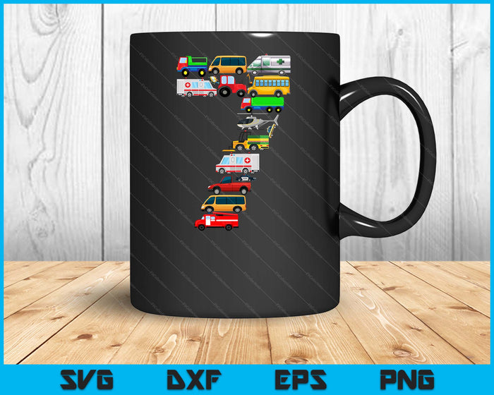 Kids 7th Birthday For Boys Cars Vehicles Fire Truck Airplane SVG PNG Digital Printable Files Kids 7th Birthday For Boys Cars Vehicles Fire Truck Airplane SVG PNG Digital Printable Files