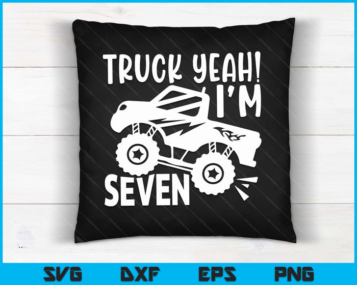 Kids 7th Birthday Gift Truck Yeah I'm Seven Joke Family SVG PNG Digital Printable Files Kids 7th Birthday Gift Truck Yeah I'm Seven Joke Family SVG PNG Digital Printable Files