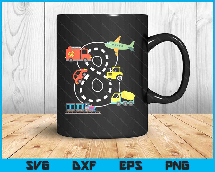 Kids 8 Year Old Transportation Birthday Car Train Plane 8th SVG PNG Digital Printable Files Kids 8 Year Old Transportation Birthday Car Train Plane 8th SVG PNG Digital Printable Files