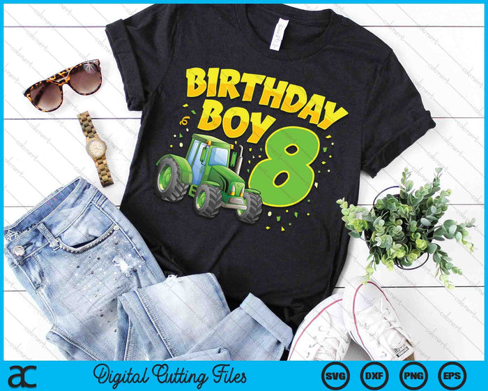Kids 8th Birthday Boy 8 Year Old Farm Truck Tractor Party SVG PNG Digital Cutting File Kids 8th Birthday Boy 8 Year Old Farm Truck Tractor Party SVG PNG Digital Cutting File