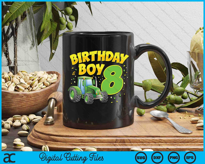 Kids 8th Birthday Boy 8 Year Old Farm Truck Tractor Party SVG PNG Digital Cutting File Kids 8th Birthday Boy 8 Year Old Farm Truck Tractor Party SVG PNG Digital Cutting File