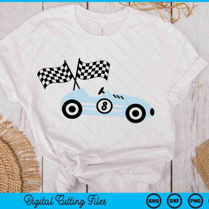 Kids 8th Birthday Race Car 8 Year Old Car Racing SVG PNG Digital Printable Files Kids 8th Birthday Race Car 8 Year Old Car Racing SVG PNG Digital Printable Files