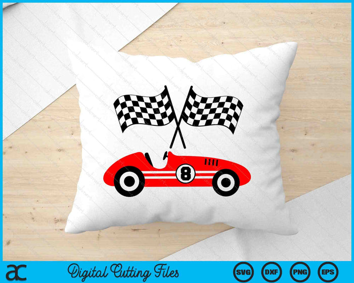 Kids 8th Birthday Race Car 8 Year Old Car Racing SVG PNG Digital Printable Files Kids 8th Birthday Race Car 8 Year Old Car Racing SVG PNG Digital Printable Files